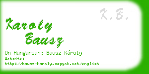karoly bausz business card
